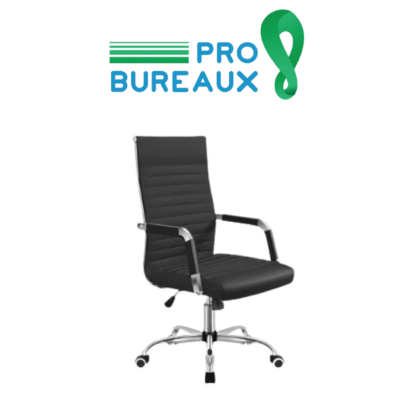 Fauteuil salle Réunion en simili cuir Noir