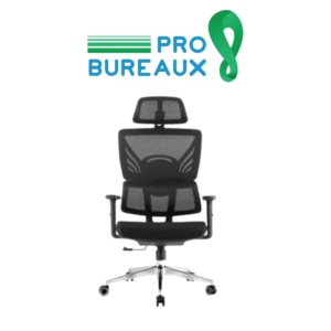 Chaise Bureau président en mesh Noir
