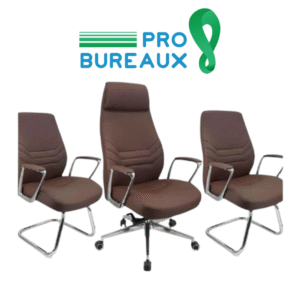 Pack fauteuil VINA en simili cuir Marron