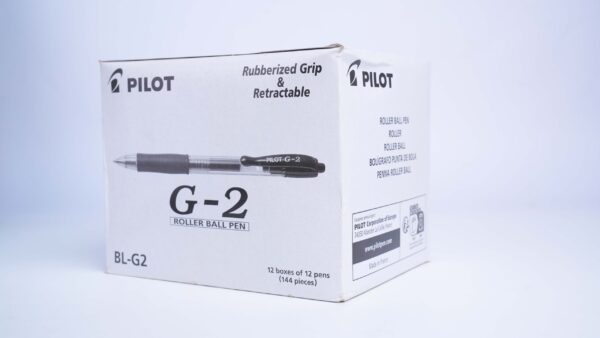 PILOT G-2 – Noir / Rouge / Bleu – Carton 12×12 (144 stylos)