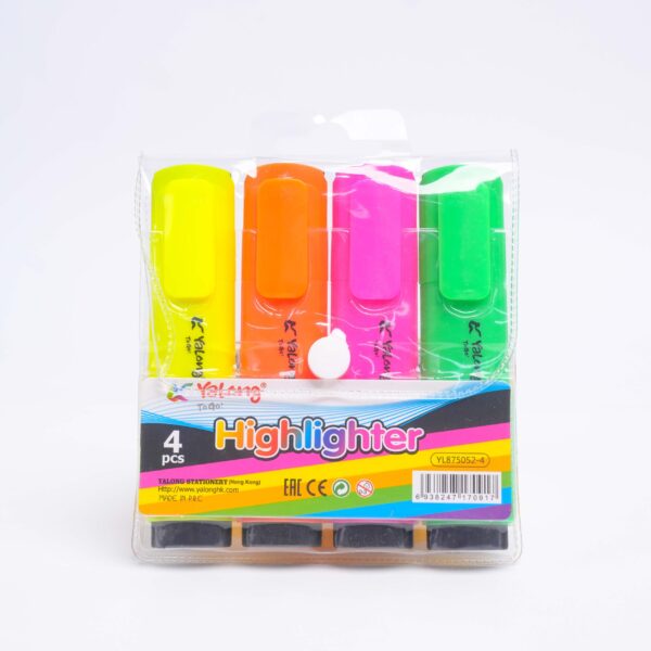 FLUORESCENT 4 COULEURS YALONG – Stylos surligneurs fluorescents
